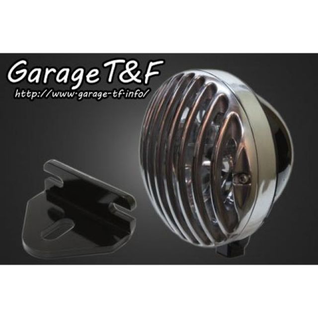 ガレージT&F 5.75インチバードゲージヘッドライト＆ライトステー（タイプE）キット 250TR ヘッドライト ブラック ゲージ ポリッシュ ・250TRHL19