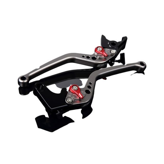 SPEEDRA アルミビレットアジャストレバーセット スタンダードロング(レバー本体:マットチタン) アジャスター マットレッド LVBM016TM-RD|モトメガネ 店