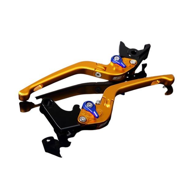 SPEEDRA アルミビレットアジャストレバーセット 3D可倒式（レバー本体：マットゴールド） アジャスター マットブルー LVDM016GD-BE