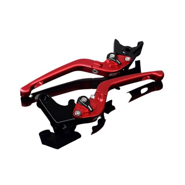 SPEEDRA アルミビレットアジャストレバーセット 3D可倒式（レバー本体：マットレッド） Z750 Z800 アジャスター マットブラック LVDM022RD-BK｜モトメガネ 店