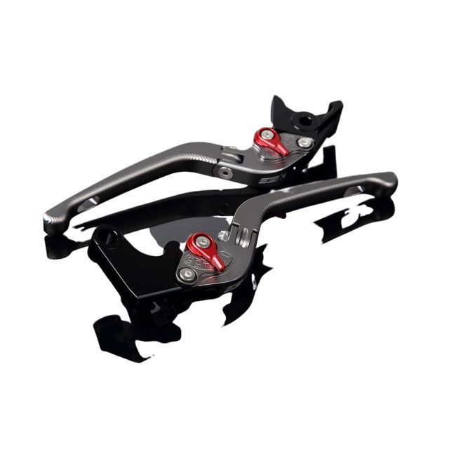 SPEEDRA アルミビレットアジャストレバーセット 3D可倒式（レバー本体：マットチタン） アジャスター マットレッド LVDM036TM-RD