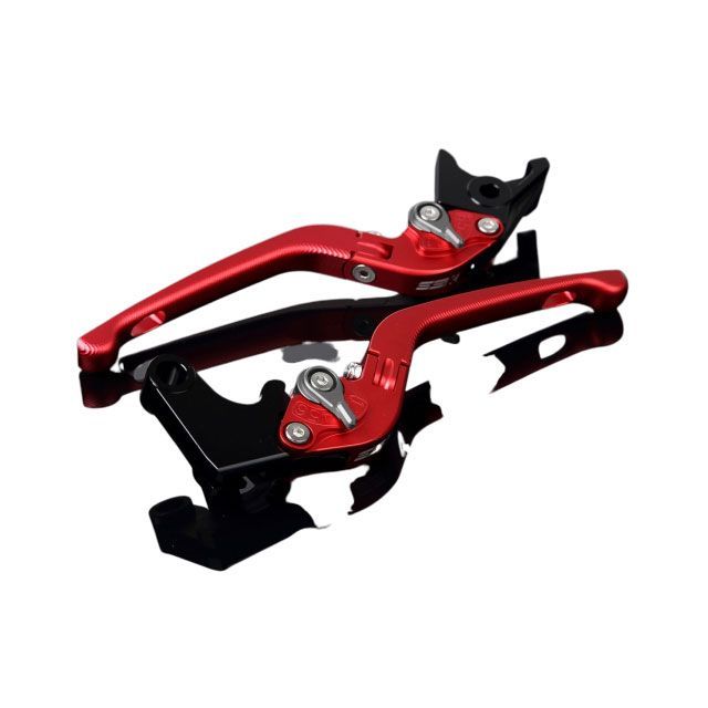 SPEEDRA アルミビレットアジャストレバーセット 3D可倒式（レバー本体：マットレッド） YZF-R6 アジャスター マットチタン LVDM045RD-TM｜モトメガネ 店