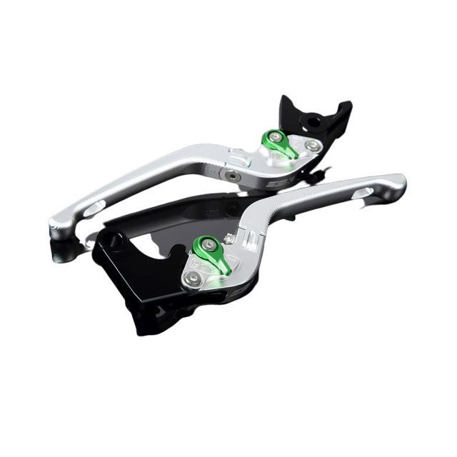 SPEEDRA アルミビレットアジャストレバーセット 3D可倒式（レバー本体：マットシルバー） アジャスター マットグリーン LVDM046SR-GN