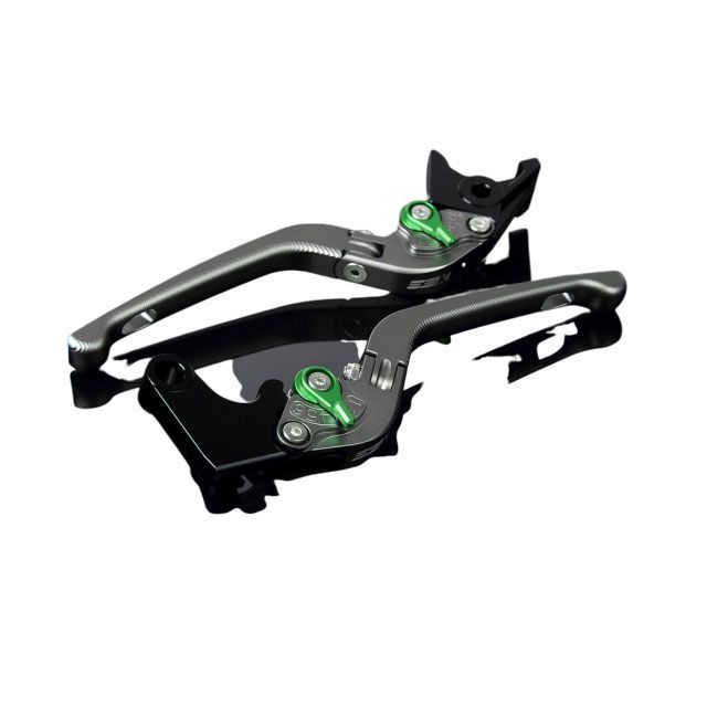 SPEEDRA アルミビレットアジャストレバーセット 3D可倒式（レバー本体：マットチタン） アジャスター マットグリーン LVDM046TM-GN