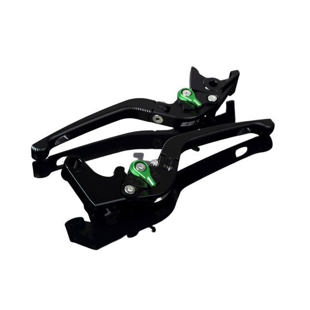 SPEEDRA アルミビレットアジャストレバーセット 3D可倒式（レバー本体：マットブラック） アジャスター マットグリーン LVDM047BK-GN
