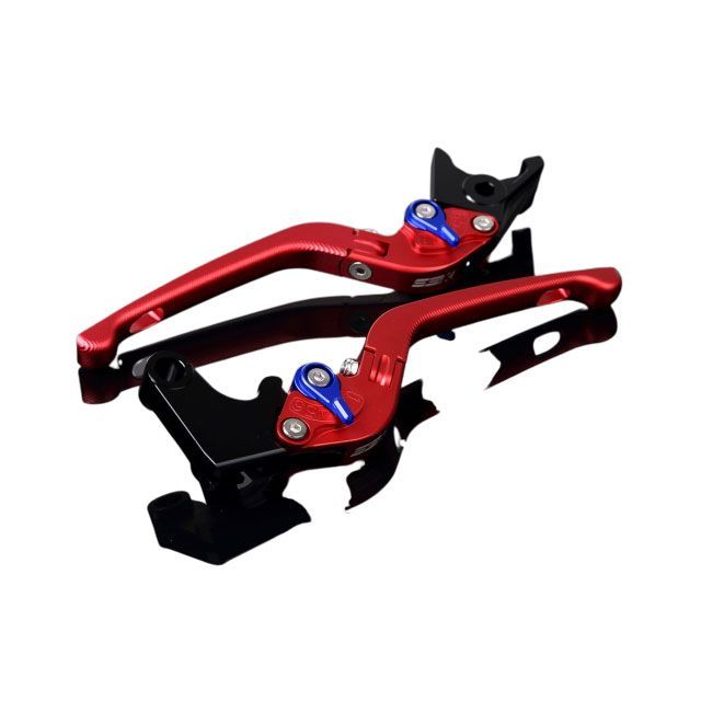 SPEEDRA アルミビレットアジャストレバーセット 3D可倒式（レバー本体：マットレッド） アジャスター マットブルー LVDM047RD-BE｜モトメガネ 店