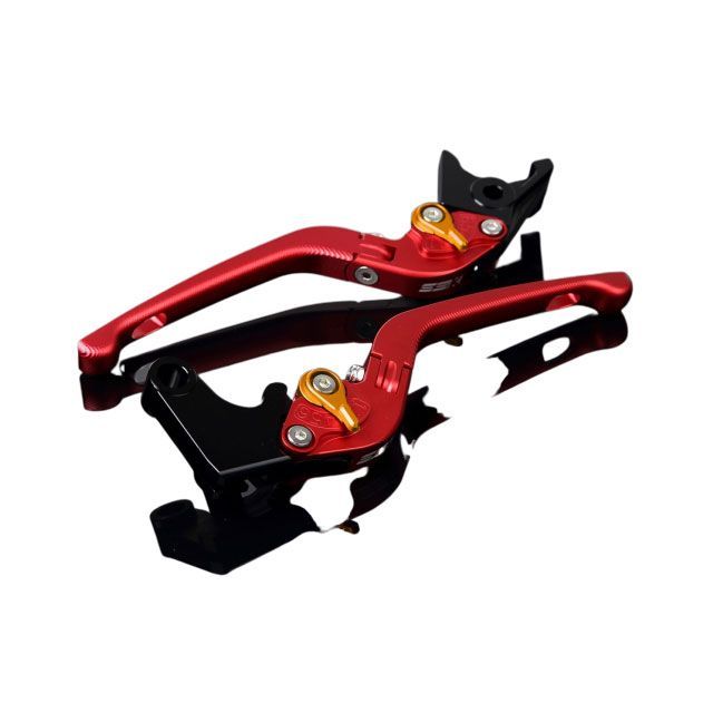 SPEEDRA アルミビレットアジャストレバーセット 3D可倒式（レバー本体：マットレッド） アジャスター マットゴールド LVDM068RD-GD｜モトメガネ 店