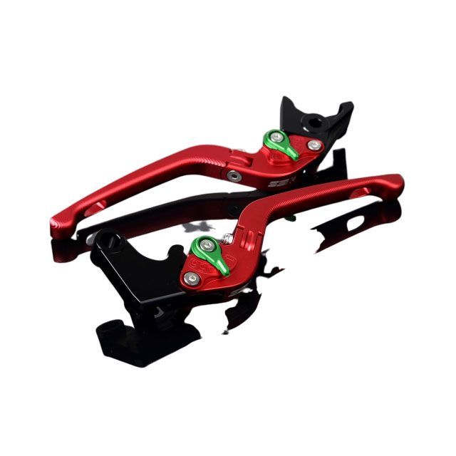 SPEEDRA アルミビレットアジャストレバーセット 3D可倒式（レバー本体：マットレッド） アジャスター マットグリーン LVDM074RD-GN｜モトメガネ 店