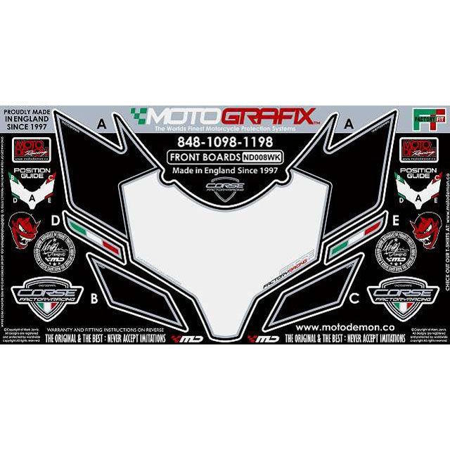 モトグラフィックス ボディパッド Front ドゥカティ 848/1098/1198 タイプ ND008WK MT-ND008WK｜モトメガネ 店
