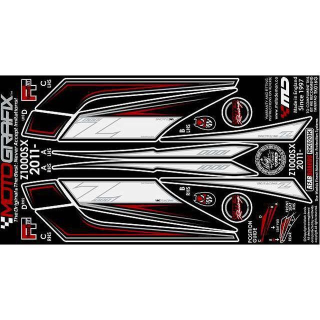 モトグラフィックス ボディパッド Rear カワサキ Z1000SX タイプ RK020K MT-RK020K｜モトメガネ 店