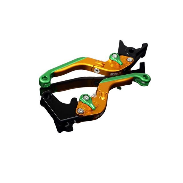 SPEEDRA アルミビレットアジャストレバーセット 可倒延長式(レバー本体:マットゴールド) アジャスター マットグリーン エクステンション マットグリーン LVGM025GD-GNGN