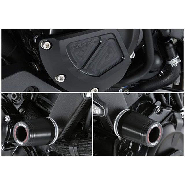 アグラス レーシングスライダー 3点セット フレームφ50＋ジェネレーターB GSX-S1000 KATANA カラー ジュラコン/ホワイト タイプ ロゴ無 342-302-009｜モトメガネ 店