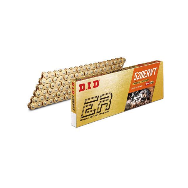 ディーアイディー レース専用チェーン 520ERVT 軽圧入クリップジョイントタイプ（ゴールド） 汎用 リンク数 128L｜モトメガネ 店