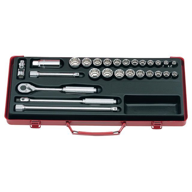 コーケン 3206AM 27点組 3/8SQ ラチェット・12角ソケットセット ケース付 3206AM
