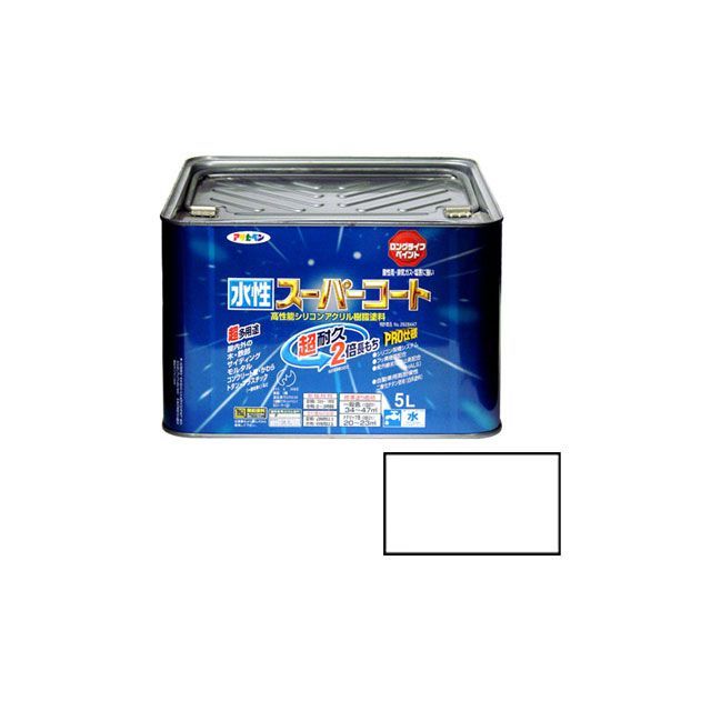 アサヒペン 水性スーパーコート 5L（ツヤ消し白） AP9011481