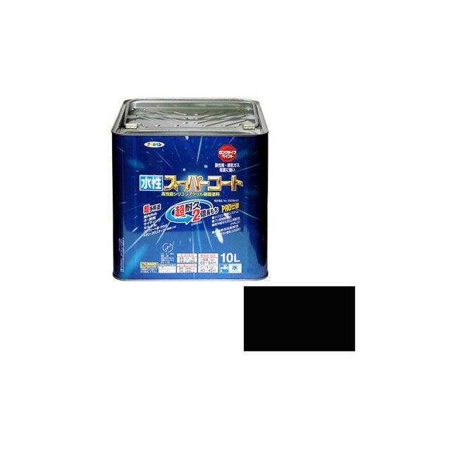 アサヒペン 水性スーパーコート 10L（黒） AP9011455