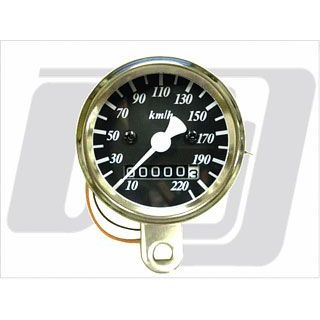 ガッツクローム 48mm スピードメーター 2：1 機械式 Harley-Davidson カラー 黒 4100-4921