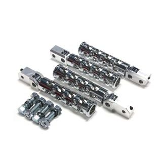 ガレージT&F コンバットフットペグ シャドウスラッシャー400/750 セット内容 フロント＆リアセット カラー メッキ ・SS400FP01｜モトメガネ 店