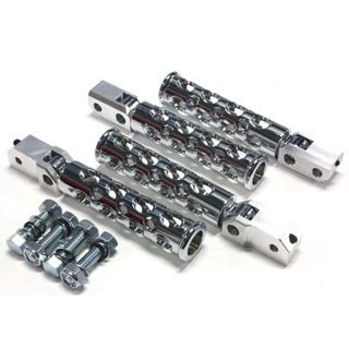 ガレージT&F コンバットフットペグ スティード400/VLX/VCL/VSE/VLS セット内容 フロント＆リアセット カラー メッキ ・ST400FP01｜モトメガネ 店