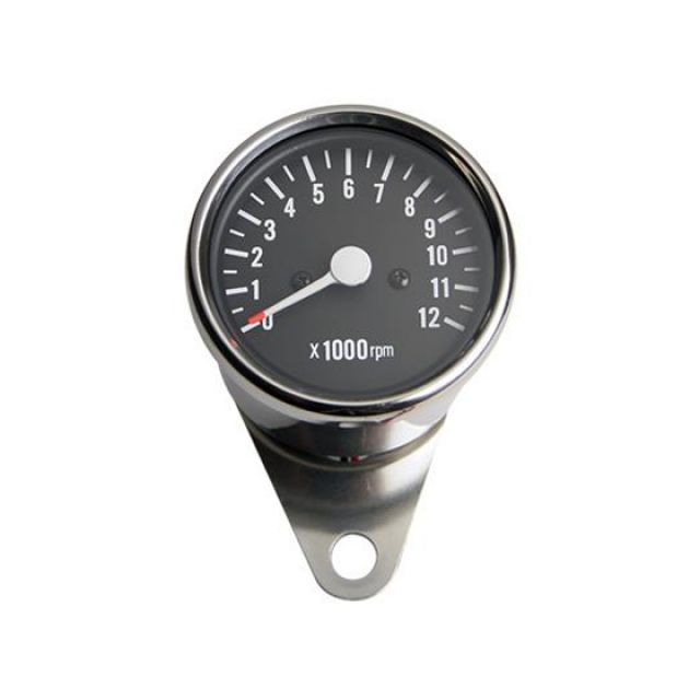 グッズ 機械式タコメーター φ60mm ブラックパネル 1:5 汎用 58-43624|モトメガネ 店