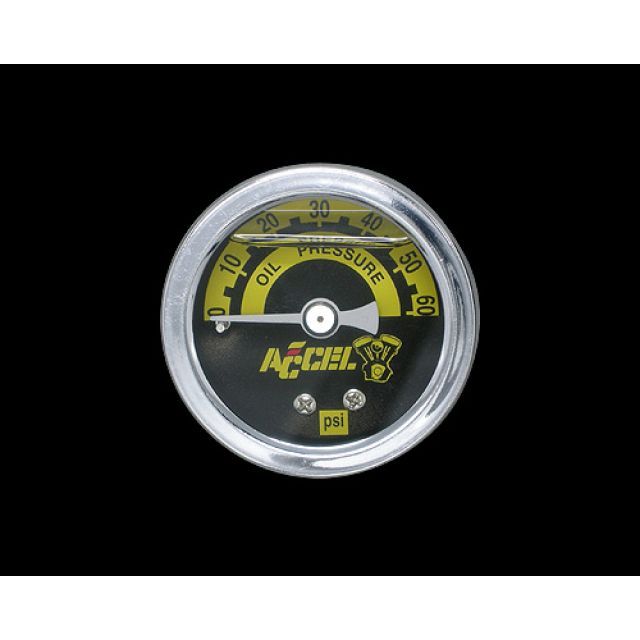 アクセル 60PSIオイルプレッシャーゲージ 汎用 カラー ポリッシュ ・012192