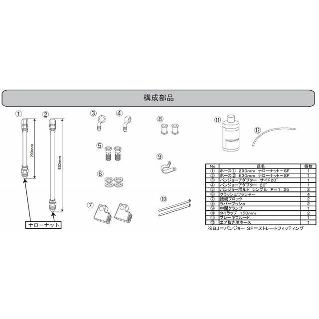 スウェッジラインプロ フロントブレーキホースキット（ステンレス） Ninja250 ABS ホースカラー ブラックスモーク STPB750FS