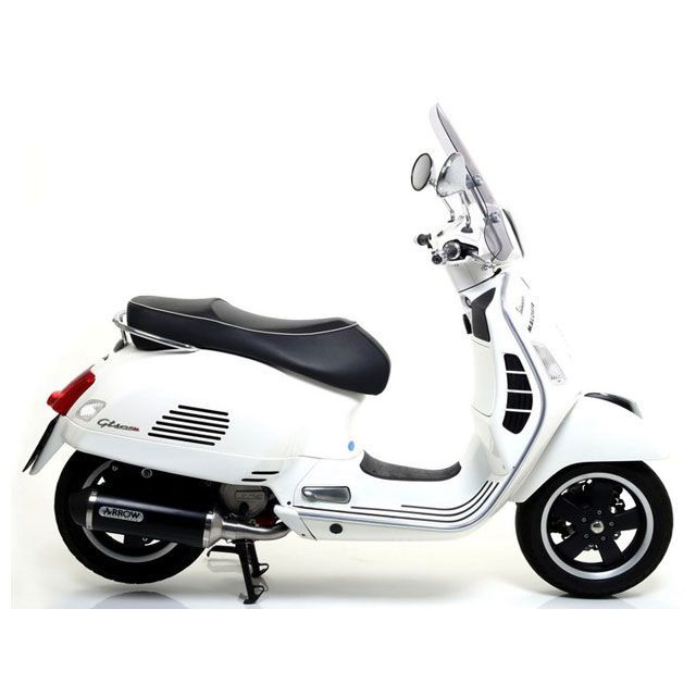 アロー PIAGGIO VESPA GTS 125 HOMOLOGATED ALUMINIUM DARK RACE-TECH SILENCER WITH BLACK STEEL END CAP FOR COLLECTOR ｜ 53505ANN arr_…