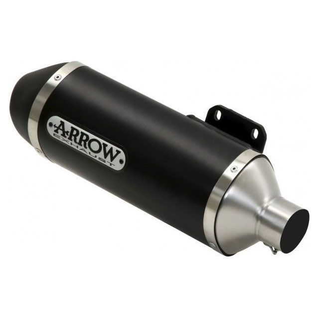 アロー HONDA SH 300 I 16 HOMOLOGATED ALUMINIUM DARK RACE-TECH SILENCER WITH BLACK END CAP ＋ STEEL LINK PIPE FOR ORIGINAL COLL. ｜ …