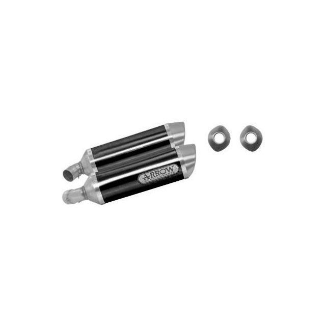 アロー DUCATI MONSTER 696 08-10/1100 09-10 ALUMINIUM HOMOLOGATED RIGHT & LEFT THUNDER DARK LINE SILENCERS | 71731AON arr_71731AON|モトメガネ 店