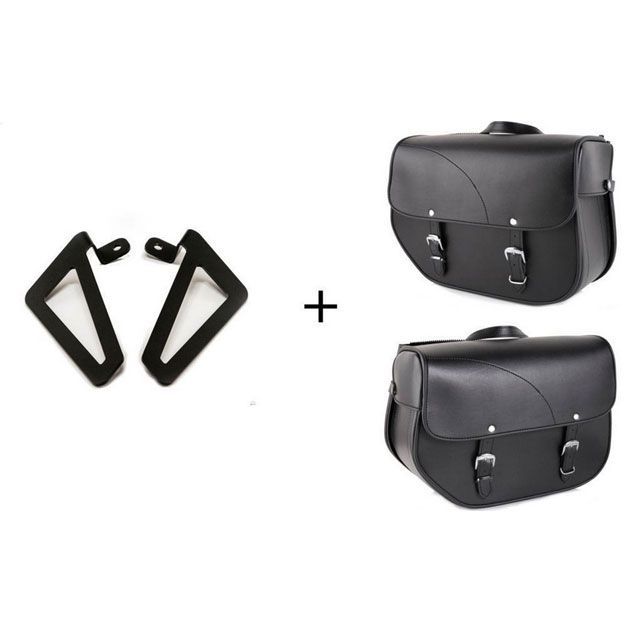 カスタムアクセス Sant Louis Pair Of Saddlebags ＋ Universal Support Black ｜ APS002N cma_APS002N