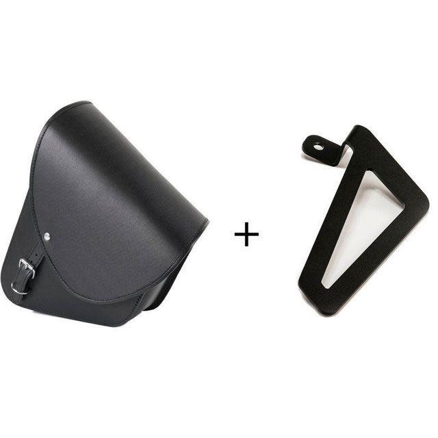カスタムアクセス Barcelona Leather Saddlebag Left Side ＋ Universal Support Side Left Black ｜ APS007N cma_APS007N