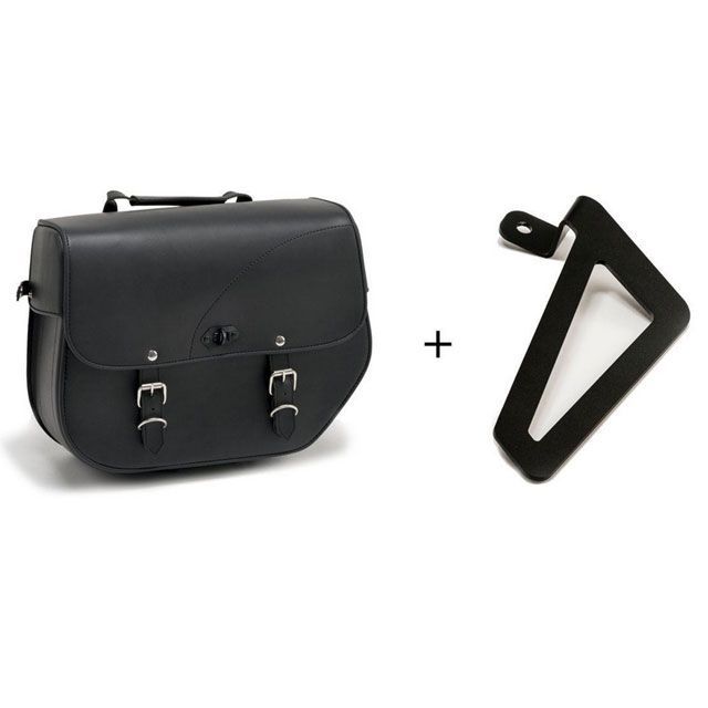 カスタムアクセス Sant Louis Leather Saddlebag With Metal Base Left Side And Left Fitting Kit Black ｜ APS012N cma_APS012N