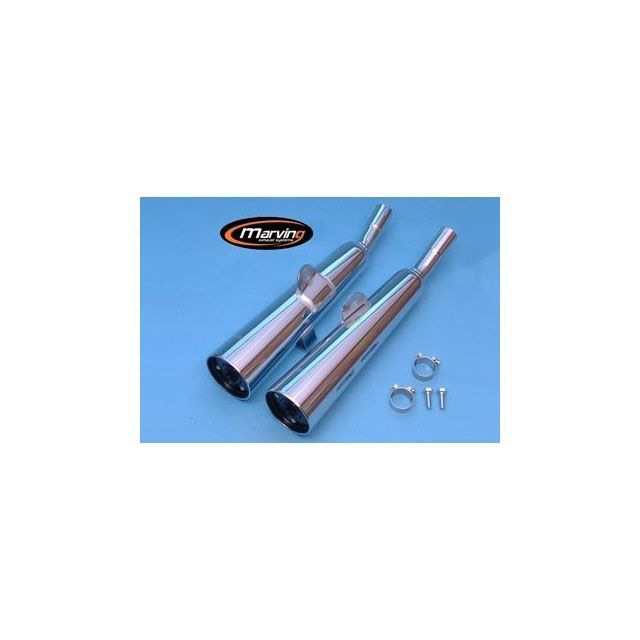 マービング デュアルマフラー Marvi クロム - EU公道走行認可 for Honda CM 125 C CM 125 C mvg_H-2161-BC