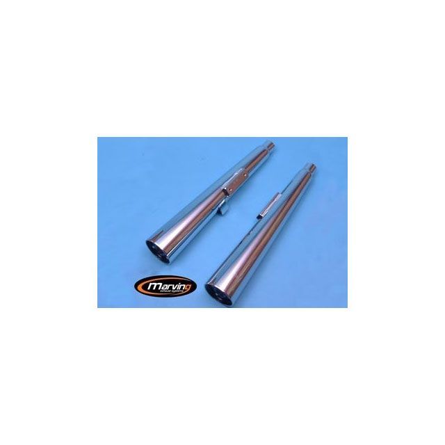 マービング デュアルマフラー Marvi クロム - EU公道走行認可 for Honda CM 400 C CUSTOM CM 400 C CUSTOM mvg_H-2056-BC