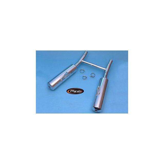 マービング デュアルマフラー Cylindrical ＆Oslash； 110 クロム - EU公道走行認可 for Kawasaki EN 500（95） EN 500 mvg_K-2117-BC