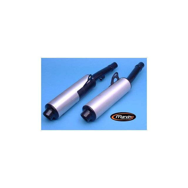 マービング デュアルマフラー Cylindrical Ø 100 ブラック + アルミニウム - EU公道走行認可 for Kawasaki ZZR 600(90 ZZR 600 mvg_K-2102-NC|モトメガネ 店
