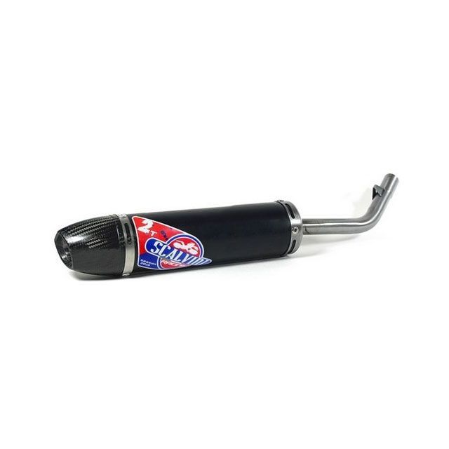 スカルビーニ ラウンド ブラックアノダイズド 直径 70mm サイレンサー カーボンエンドキャップ | 002.012124 TC 65 SX 65 sca_002-012124|モトメガネ 店