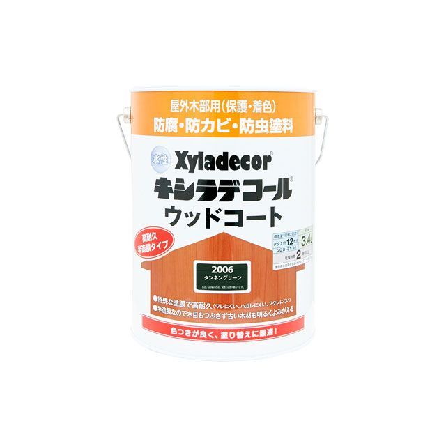 カンペハピオ 水性キシラデコール ウッド タンネングリーン 3.4L ・00097670150000|モトメガネ 店
