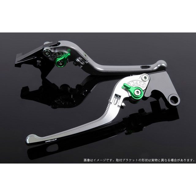 SPEEDRA アジャストレバー 3D可倒式（レバー本体カラー：シルバー） アジャスターカラー グリーン LVDG079SR-GN