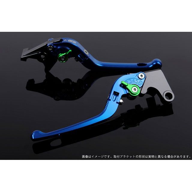 SPEEDRA アジャストレバー 3D可倒式（レバー本体カラー：ブルー） スクランブラーカフェレーサー アジャスターカラー グリーン LVDG080BE-GN