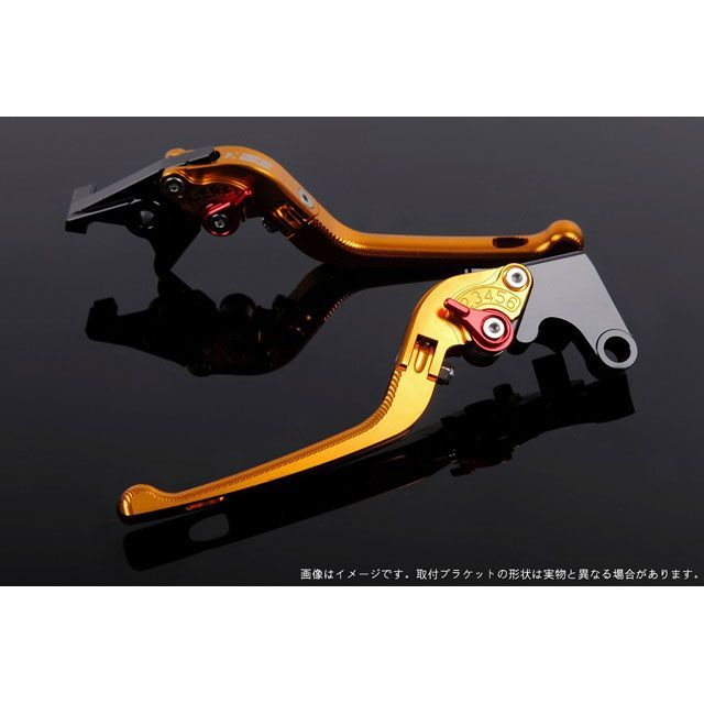SPEEDRA アジャストレバー 3D可倒式（レバー本体カラー：ゴールド） スクランブラーカフェレーサー アジャスターカラー レッド LVDG080GD-RD｜モトメガネ 店