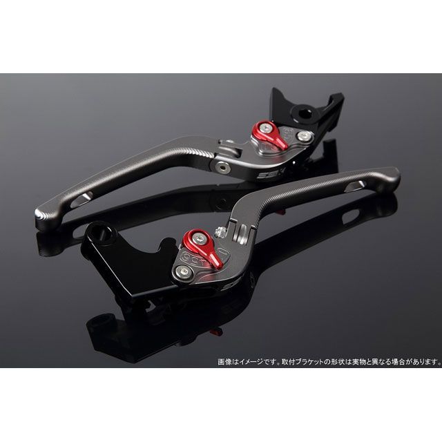 SPEEDRA アジャストレバー 3D可倒式（レバー本体カラー：マットチタン） スクランブラーカフェレーサー アジャスターカラー マットレッド LVDM080TM-RD