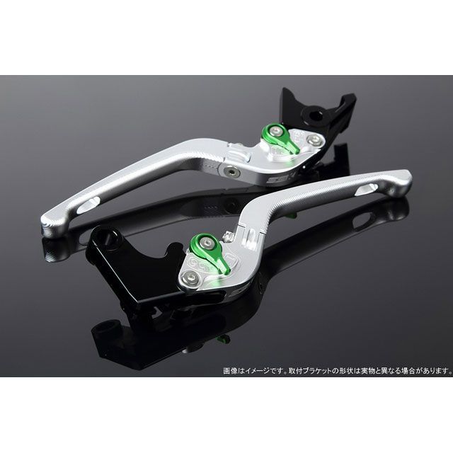 SPEEDRA アジャストレバー 3D可倒式（レバー本体カラー：マットシルバー） XMAX アジャスターカラー マットグリーン LVDM081SR-GN