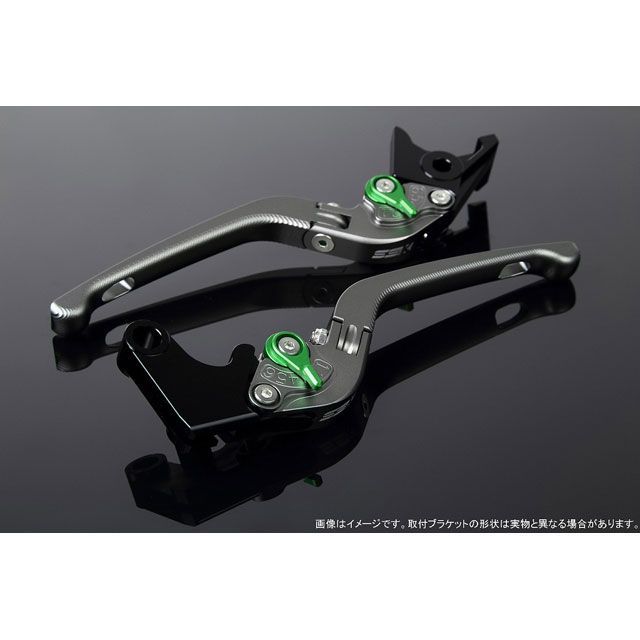 SPEEDRA アジャストレバー 3D可倒式（レバー本体カラー：マットチタン） XMAX アジャスターカラー マットグリーン LVDM081TM-GN｜モトメガネ 店