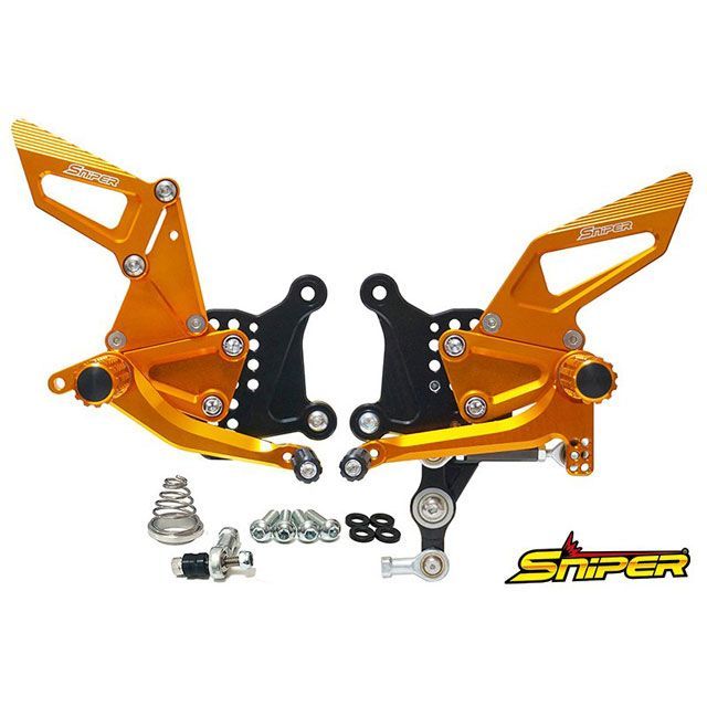 スナイパー NINJA ZX-25R レース用 バックステップ 金 逆シフト専用 転倒保証付 SP0116GD|モトメガネ 店