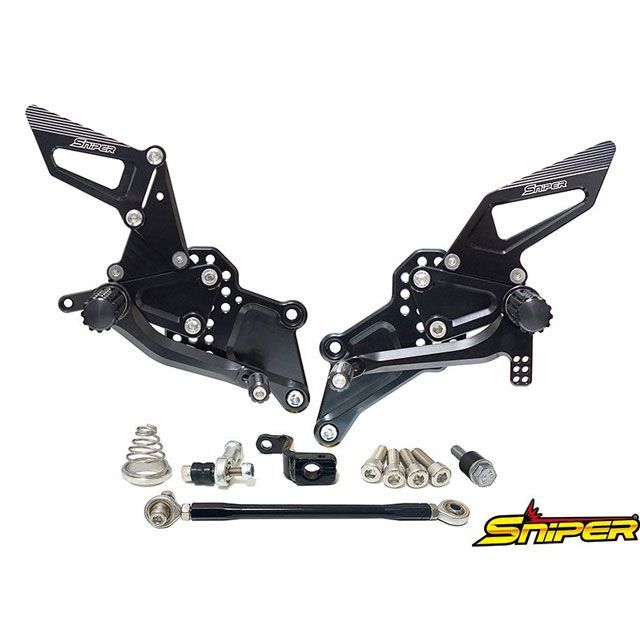 スナイパー YZF-R25/YZF-R3 レース用 バックステップ 黒 逆シフト専用 転倒保証付 YZF-R25 YZF-R3 SP0118BK|モトメガネ 店