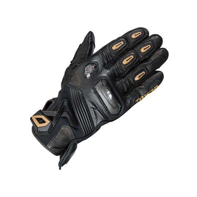 RSタイチ RST441 ラプター レザーグローブ（ブラック/ゴールド） サイズ M RST441BK03M｜モトメガネ 店