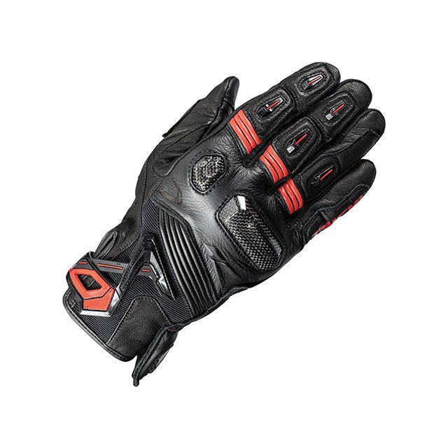 RSタイチ RST441 ラプター レザーグローブ（ブラック/ブラック/レッド） サイズ L RST441BK04L｜モトメガネ 店