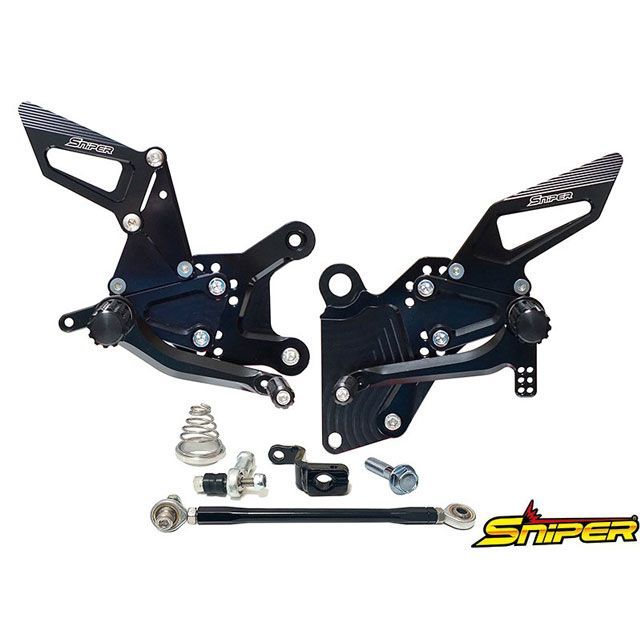 スナイパー NINJA250 NINJA400 レース用 バックステップ 黒 転倒保証付 SP0119BK|モトメガネ 店
