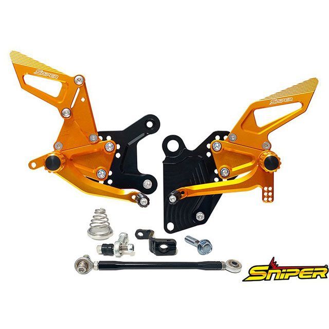 スナイパー NINJA250 NINJA400 レース用 バックステップ 金 転倒保証付 SP0119GD|モトメガネ 店